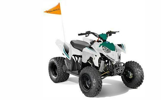 New 2025 POLARIS OUTLAW 110 EFI CA BRIGHT WHITE BLUE