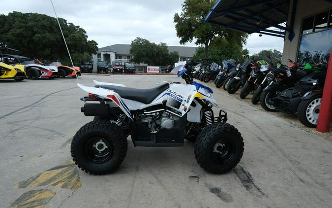 New 2025 POLARIS OUTLAW 110 EFI CA BRIGHT WHITE BLUE