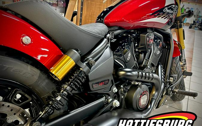 2025 Indian 101 Scout Sunset Red Metallic With Graphics