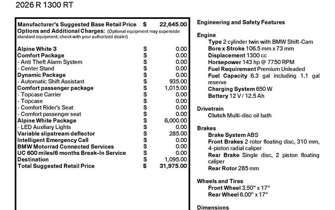 2026 BMW R 1300 RT
