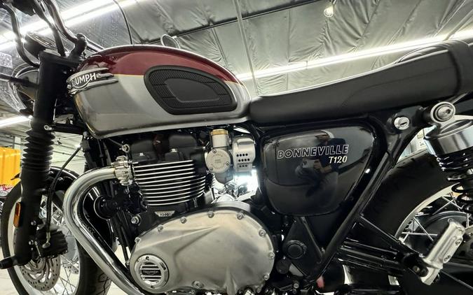 2023 Triumph Bonneville T120 Cordovan Red Silver Ice