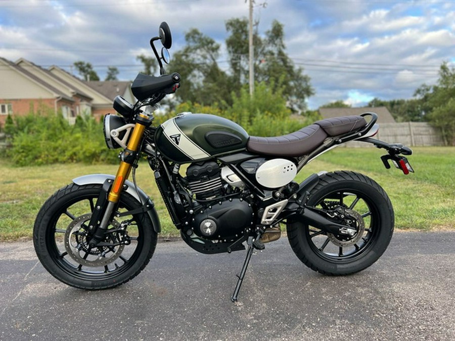 2024 Triumph Scrambler 400 X Matte Khaki Green / Fusion White