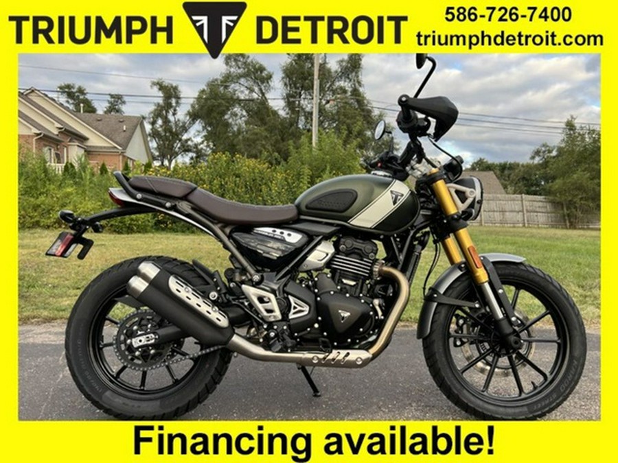 2024 Triumph Scrambler 400 X Matte Khaki Green / Fusion White