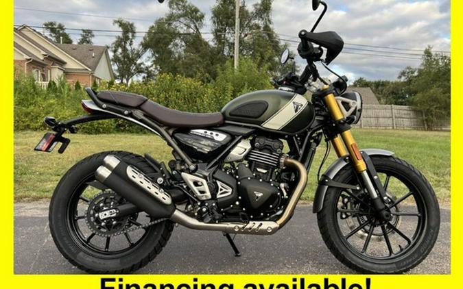 2024 Triumph Scrambler 400 X Matte Khaki Green / Fusion White