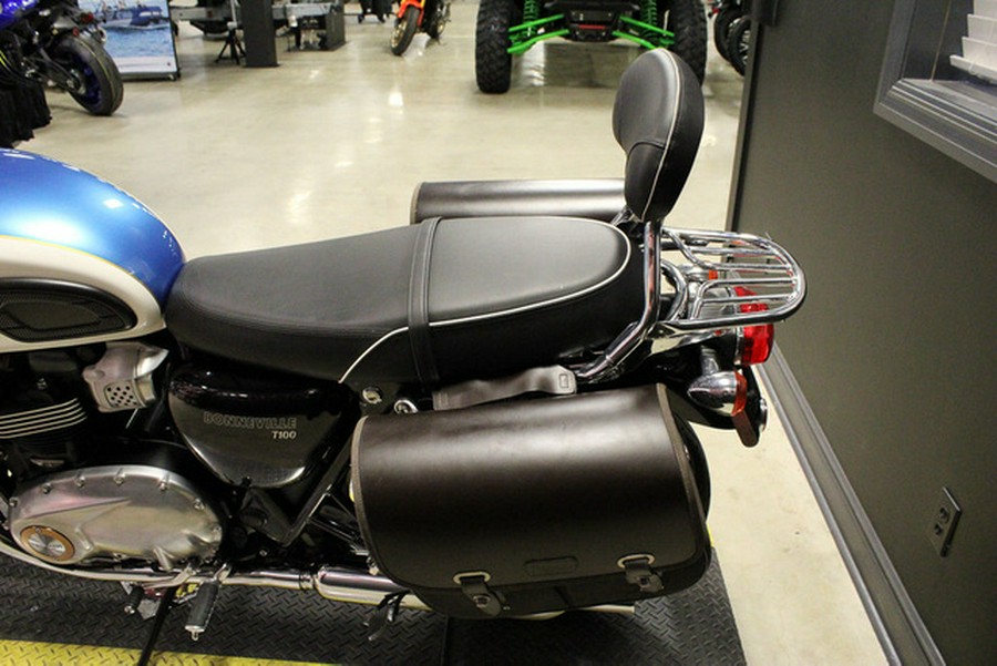 2019 Triumph Bonneville T100 Fusion White and Aegean Blue