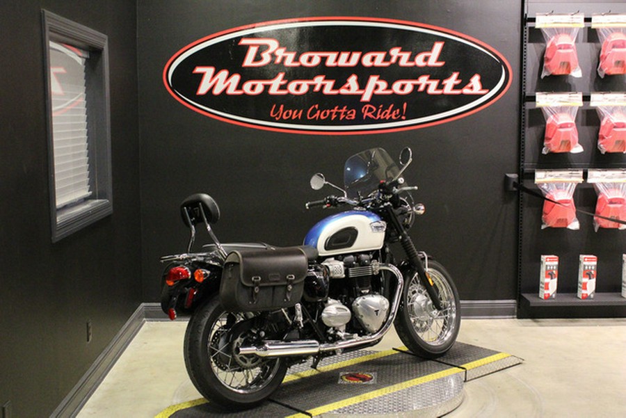 2019 Triumph Bonneville T100 Fusion White and Aegean Blue