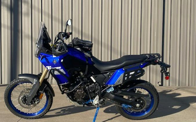 2024 Yamaha TENERE 700 BLUE WITH ENGINE GUARDS, DELKEVIC EHAUST, GEL SEAT, PIRELLIE SCORPION RALLY STR TIRES, SA