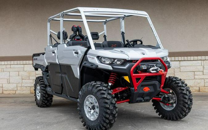 New 2024 CAN-AM DEFENDER MAX X MR WITH HALF-DOORS HD10 HYPER SILVER & LEGION RED