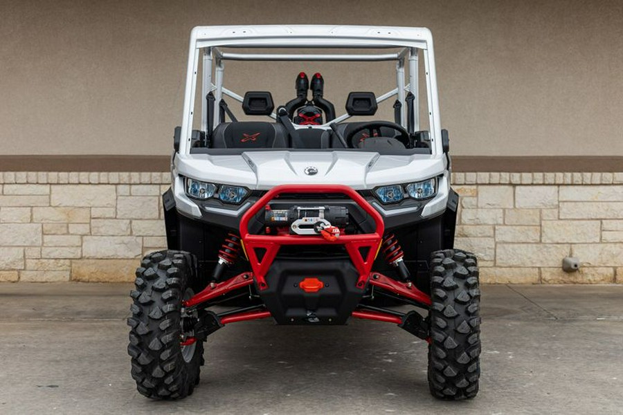 New 2024 CAN-AM DEFENDER MAX X MR WITH HALF-DOORS HD10 HYPER SILVER & LEGION RED