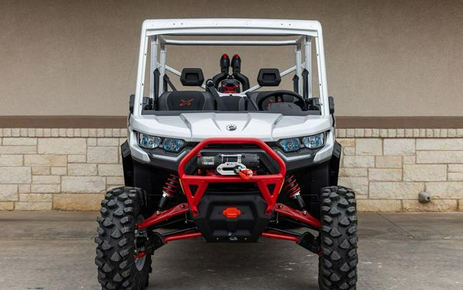 New 2024 CAN-AM DEFENDER MAX X MR WITH HALF-DOORS HD10 HYPER SILVER & LEGION RED