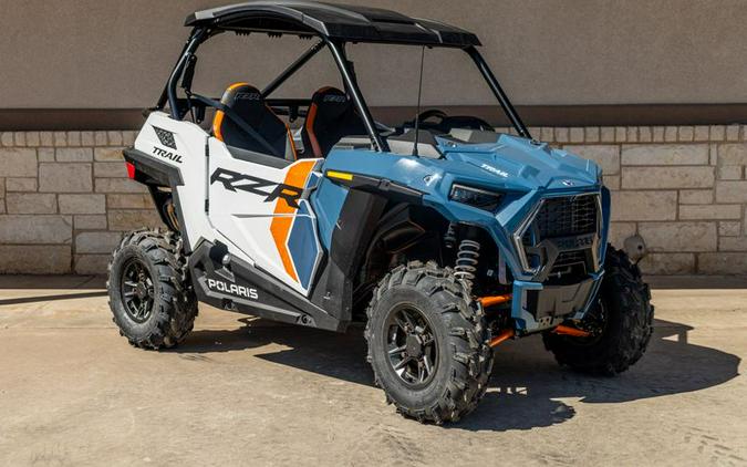 New 2024 POLARIS RZR TRAIL ULTIMATE STORM BLUE AND WHITE LIGHTNING