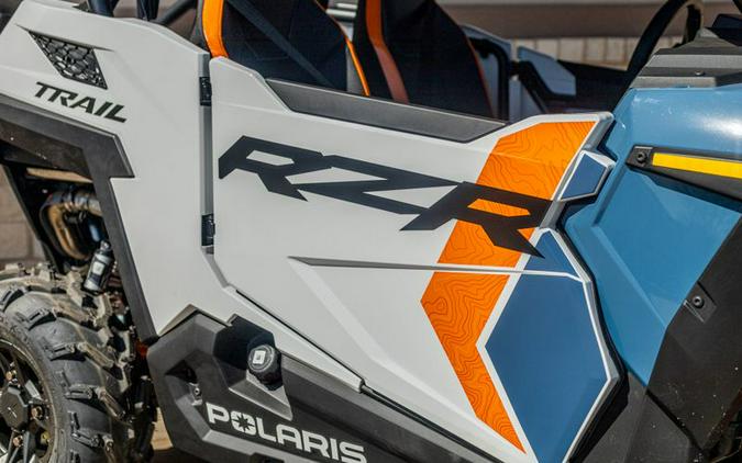 New 2024 POLARIS RZR TRAIL ULTIMATE STORM BLUE AND WHITE LIGHTNING