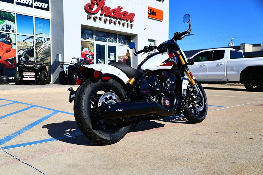 2025 Indian Motorcycle 101 SCOUT WHITE METALLIC WITH GRAPHICS TEC 49ST