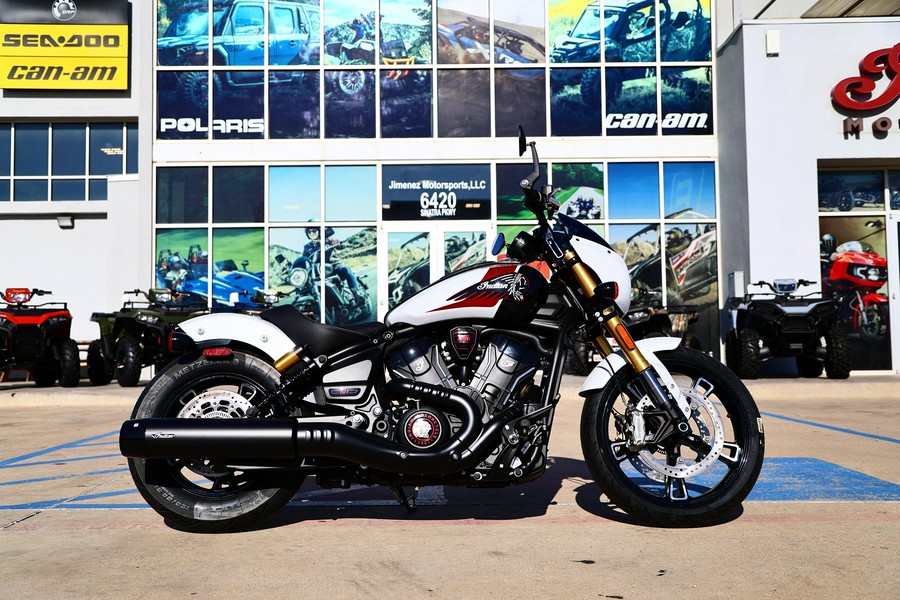 2025 Indian Motorcycle 101 SCOUT WHITE METALLIC WITH GRAPHICS TEC 49ST