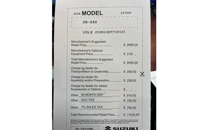 2026 Suzuki DRZ4S