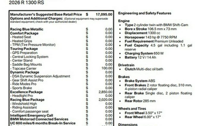 2026 BMW R 1300 RS