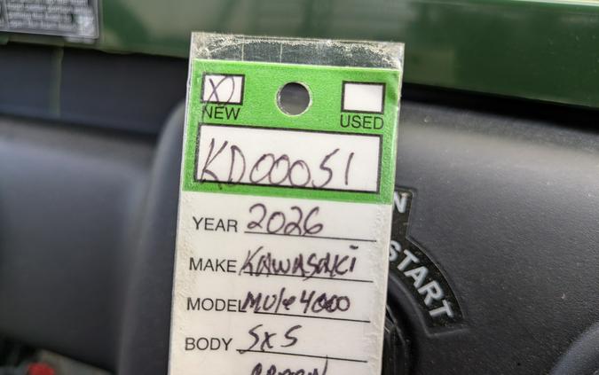 2026 Kawasaki MULE 4000 Trans