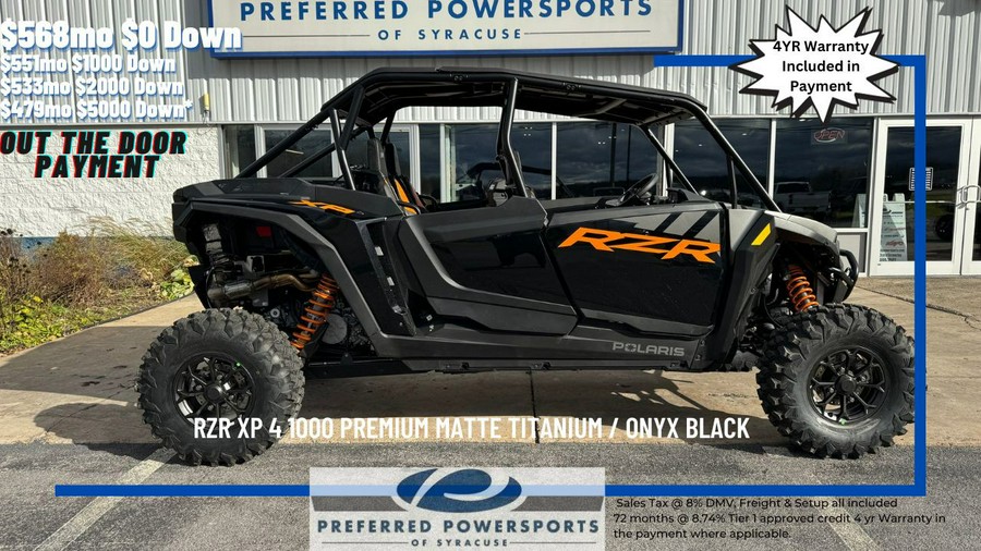 2024 Polaris Industries RZR XP 4 1000 Premium Matte Titanium / Onyx Black