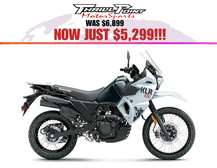 2025 Kawasaki KLR®650 Pearl Crystal White/Metallic Carbon Gray