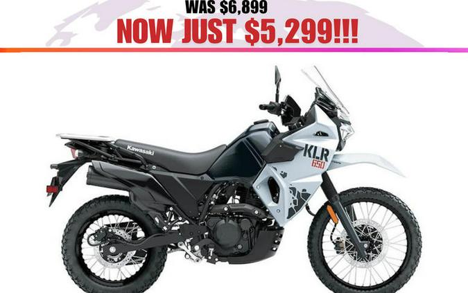2025 Kawasaki KLR®650 Pearl Crystal White/Metallic Carbon Gray