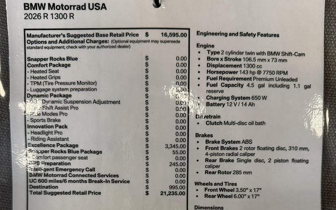 2026 BMW R 1300 R