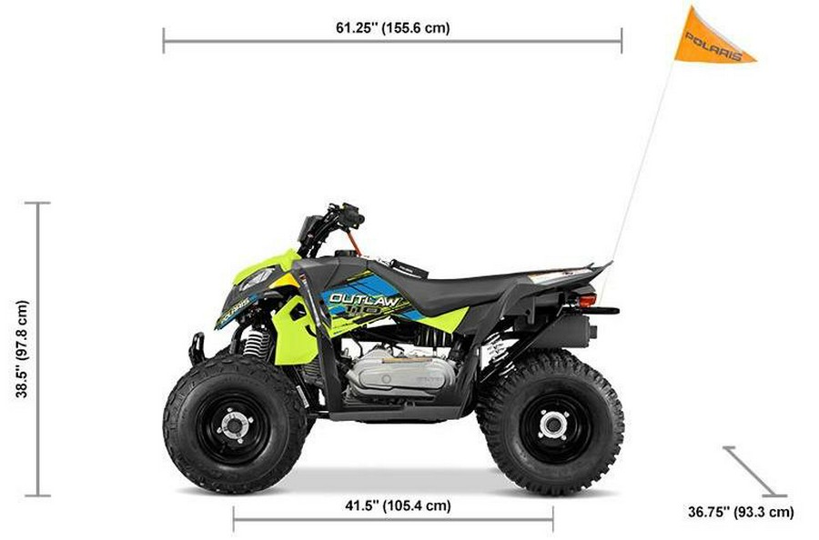 2022 Polaris Industries Outlaw 110 EFI Avalanche Gray/Lime Squeeze