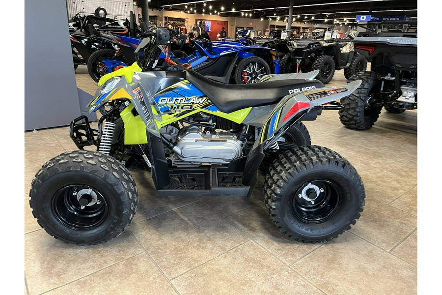 2022 Polaris Industries Outlaw 110 EFI Avalanche Gray/Lime Squeeze