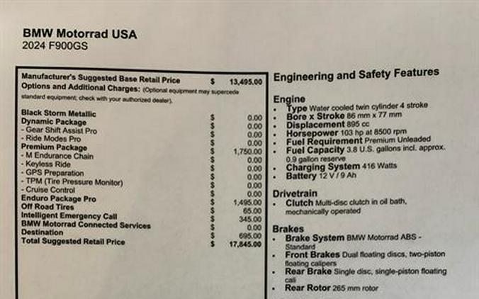 2024 BMW F 900 GS