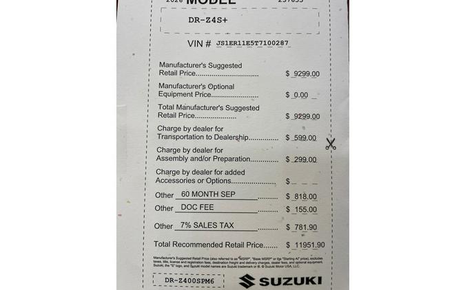 2026 DRZ4S - Suzuki