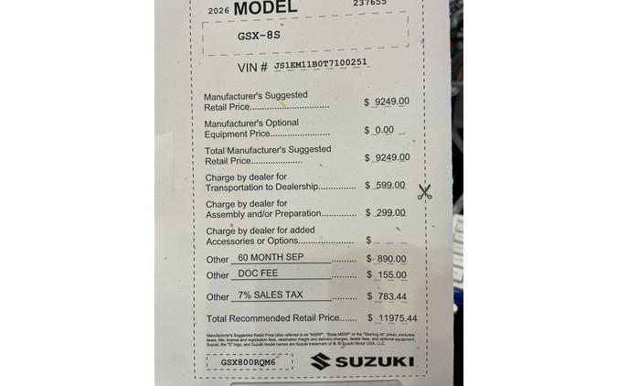 2026 GSX8S - Suzuki