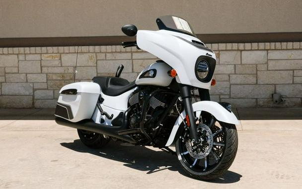 New 2024 INDIAN MOTORCYCLE CHIEFTAIN DARK HORSE GHOST WHITE METALLIC SMOKE WITH GRAPHICS