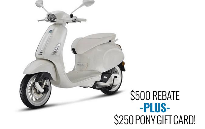 2023 Vespa Color-Matched Sprint 150 - $500 Rebate -PLUS- $250 Pony Gift Card*