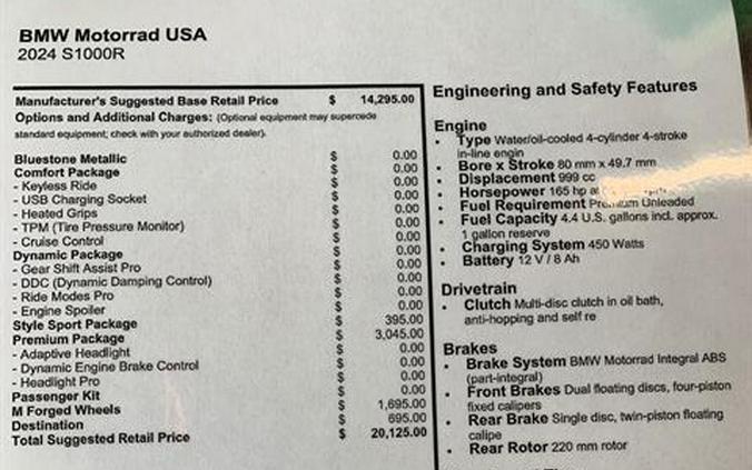 2024 BMW S 1000 R