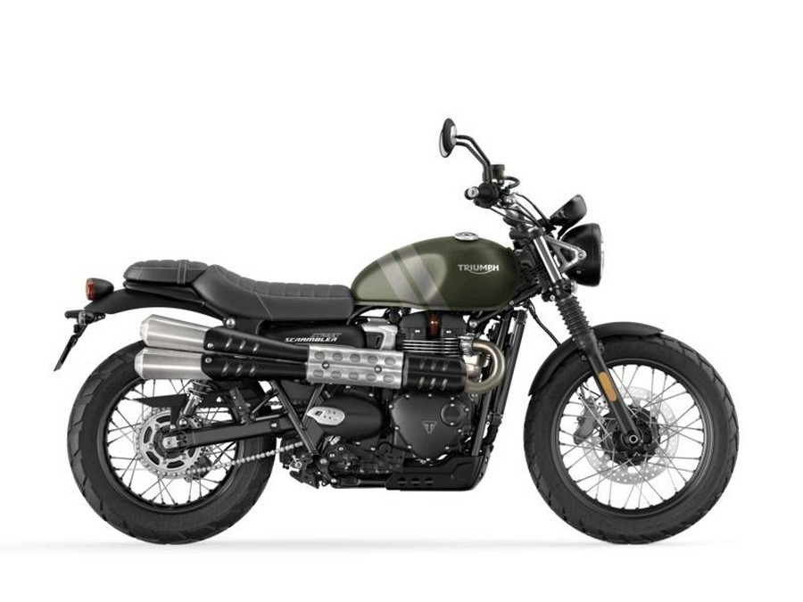 2022 Triumph Street Scrambler Matt Khaki Matt Ironstone