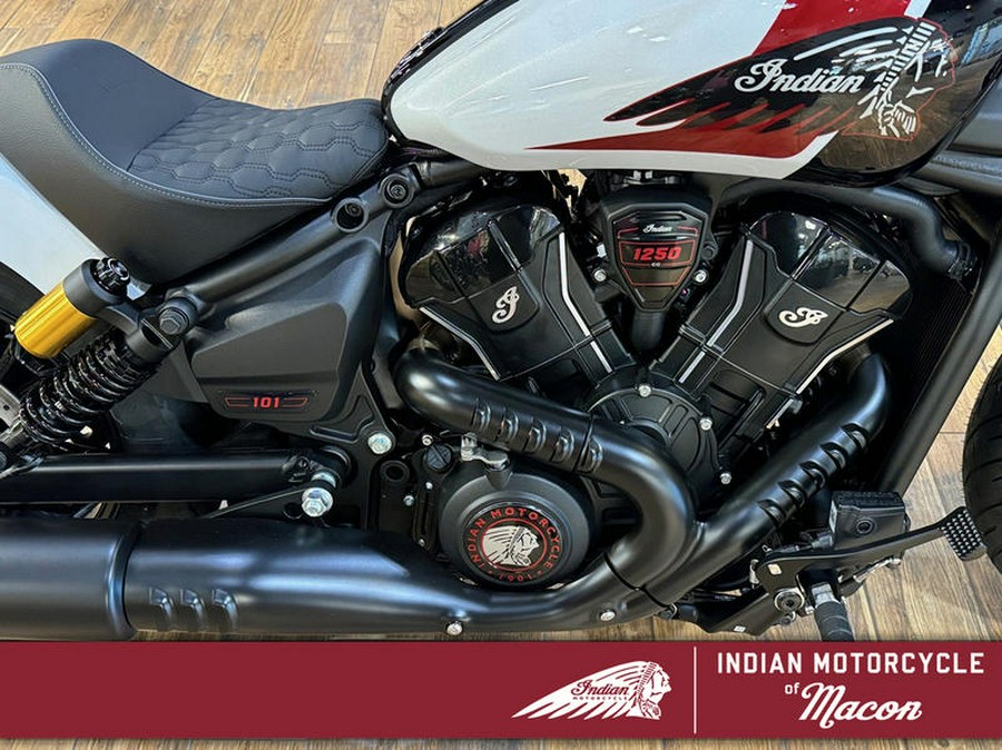 2025 Indian Motorcycle® 101 Scout® Ghost White Metallic with Graphics