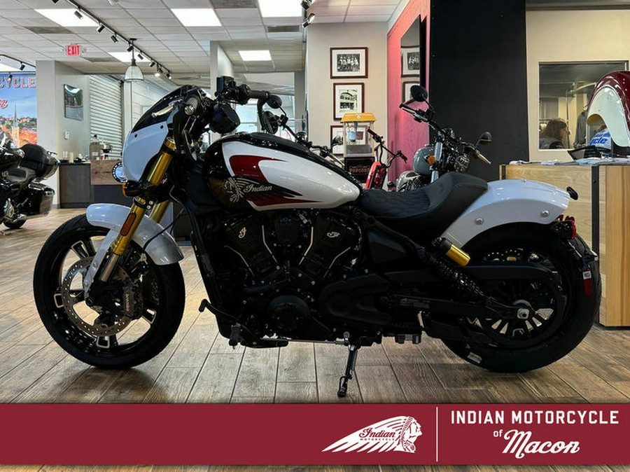 2025 Indian Motorcycle® 101 Scout® Ghost White Metallic with Graphics