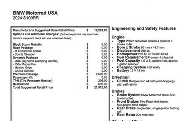 New 2024 BMW S 1000 RR