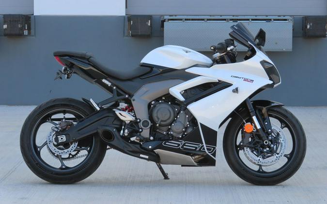 2025 Triumph Daytona 660 Snowdonia WhiteSapphire Black