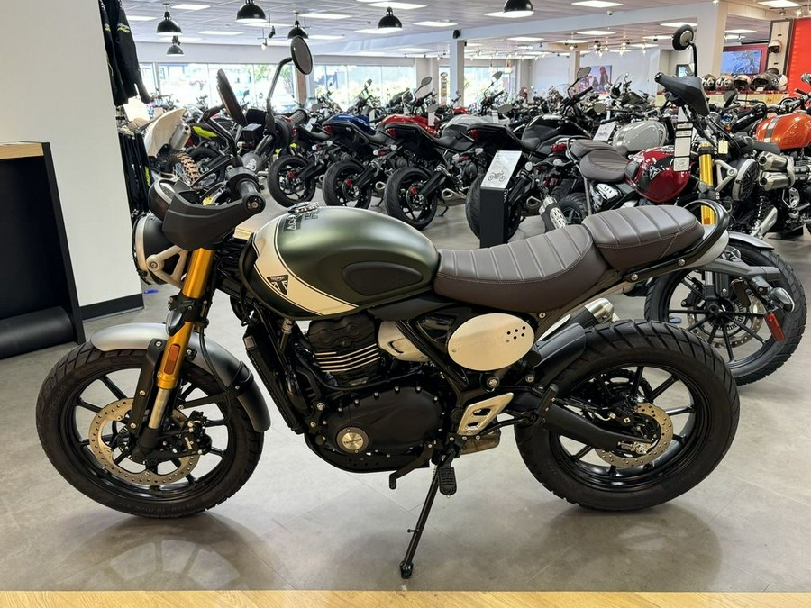 2024 Triumph Scrambler 400 X Matte Khaki Green / Fusion White