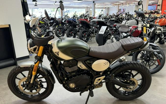 2024 Triumph Scrambler 400 X Matte Khaki Green / Fusion White