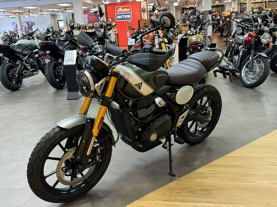 2024 Triumph Scrambler 400 X Matte Khaki Green / Fusion White