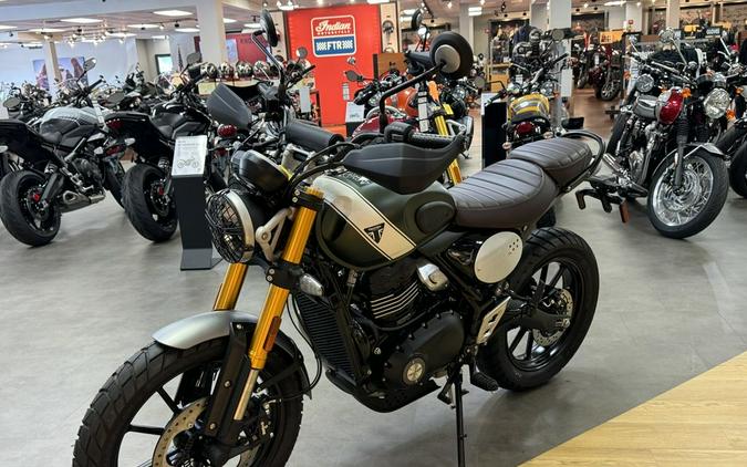 2024 Triumph Scrambler 400 X Matte Khaki Green / Fusion White