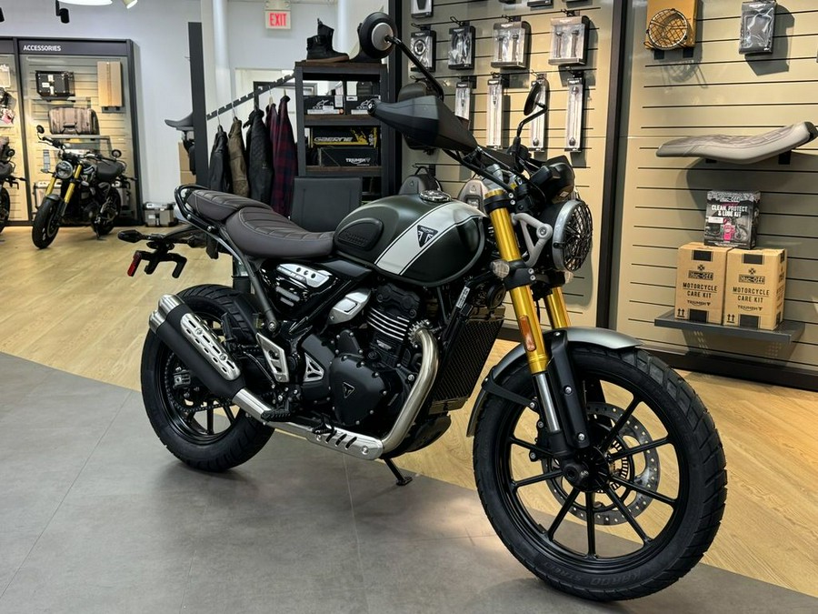 2024 Triumph Scrambler 400 X Matte Khaki Green / Fusion White