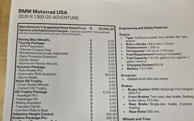 2026 BMW Motorrad R 1300 GS Adventure