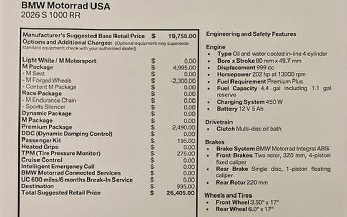2026 BMW S 1000 RR