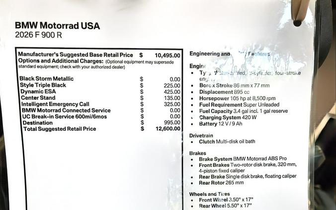 2026 BMW F 900 R