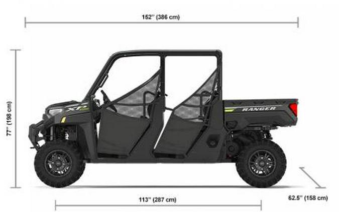 2023 Polaris Industries RANGER CREW XP 1000 Premium Super Graphite with Lifted Lime Accents