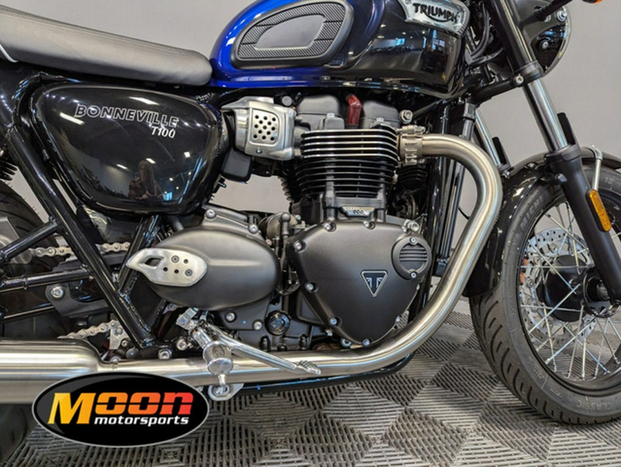 2024 Triumph Bonneville T100 Stealth Edition PHANTOM BLUE SILVER BLUE