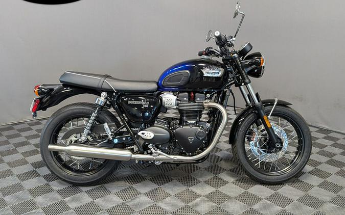 2024 Triumph Bonneville T100 Stealth Edition PHANTOM BLUE SILVER BLUE