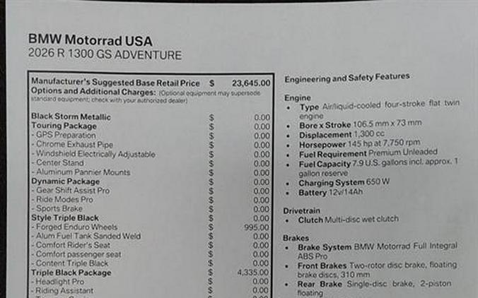 2026 BMW R 1300 GS Adventure